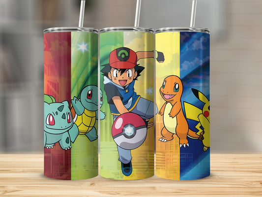 Colorful Animated Character Design Drink Tumbler