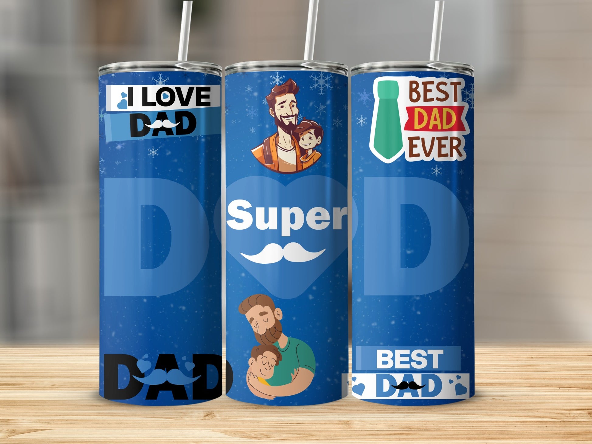 Best Dad Ever Super Dad Tumbler With Straw