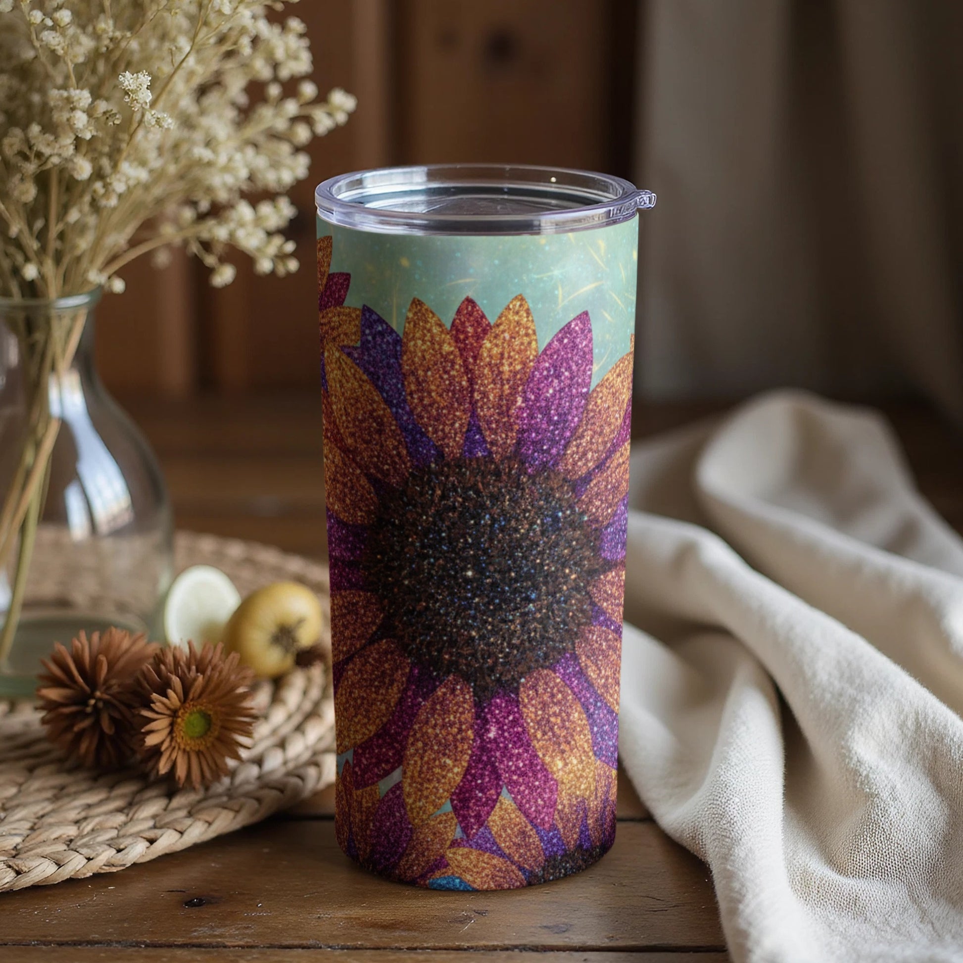 Colorful Sunflower Design Vacuum Insulated Tumbler