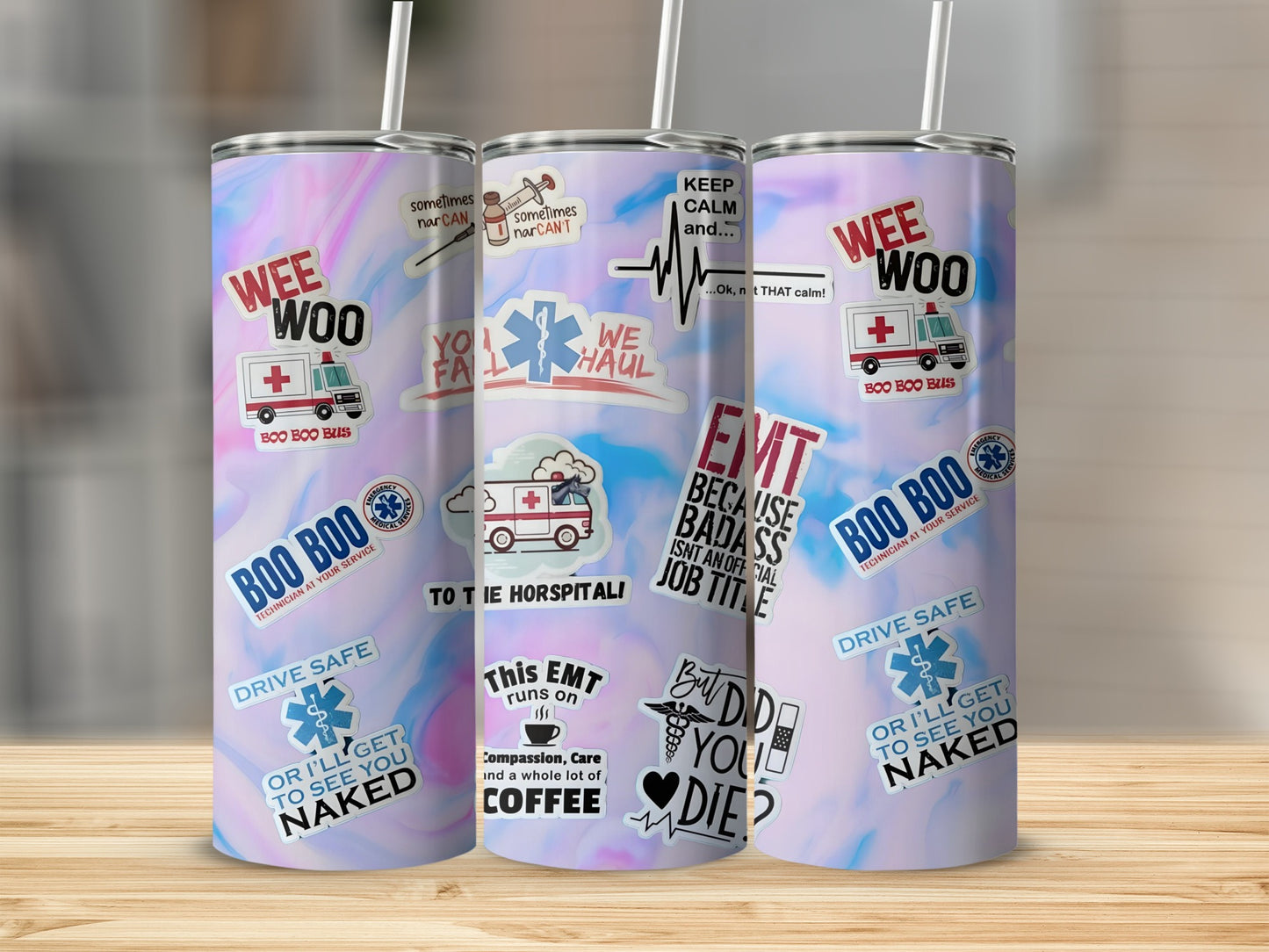 Funny EMS Themed Stainless Steel Tumbler
