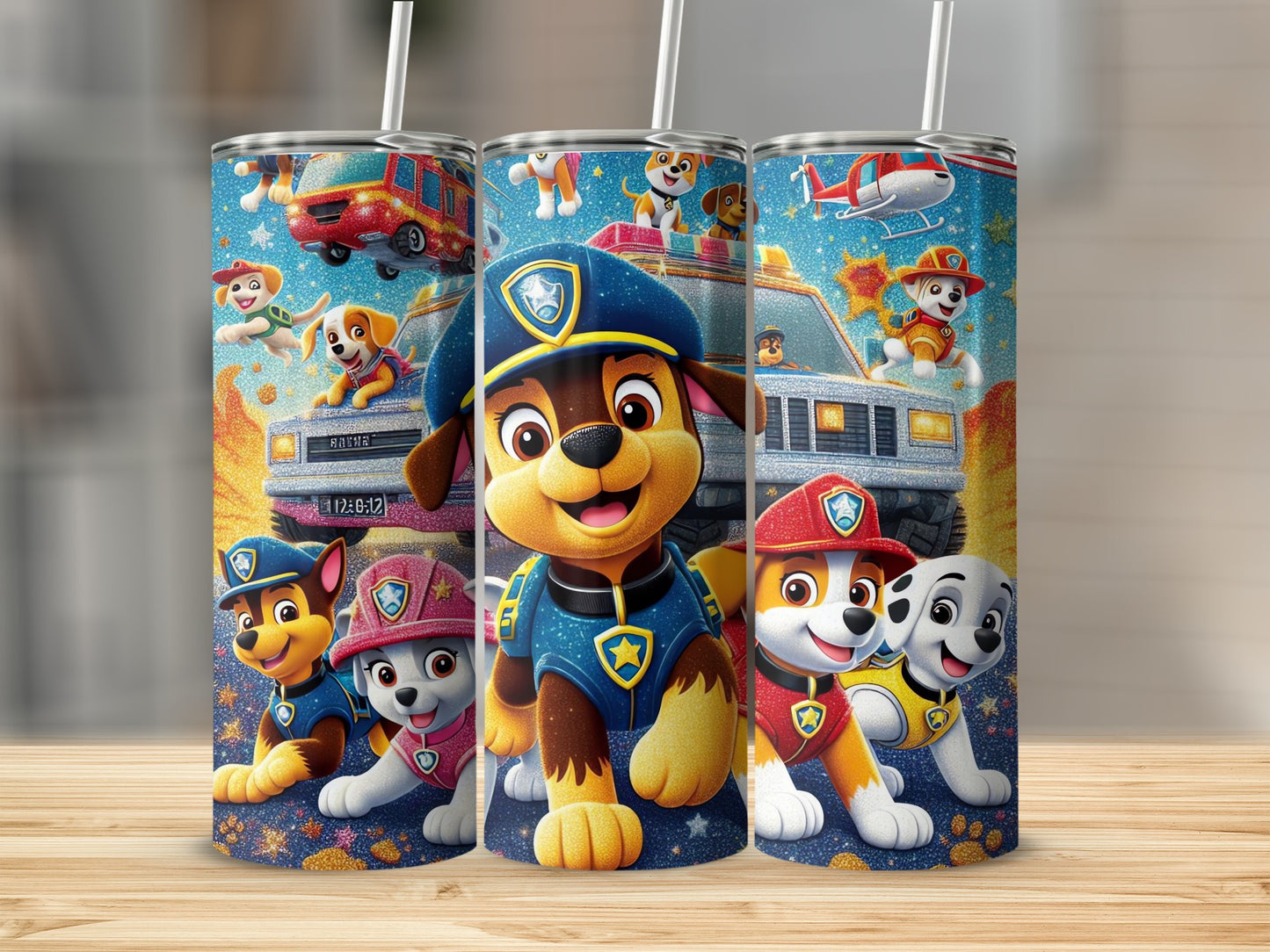 Colorful Adventure Theme Insulated Tumbler with Straw