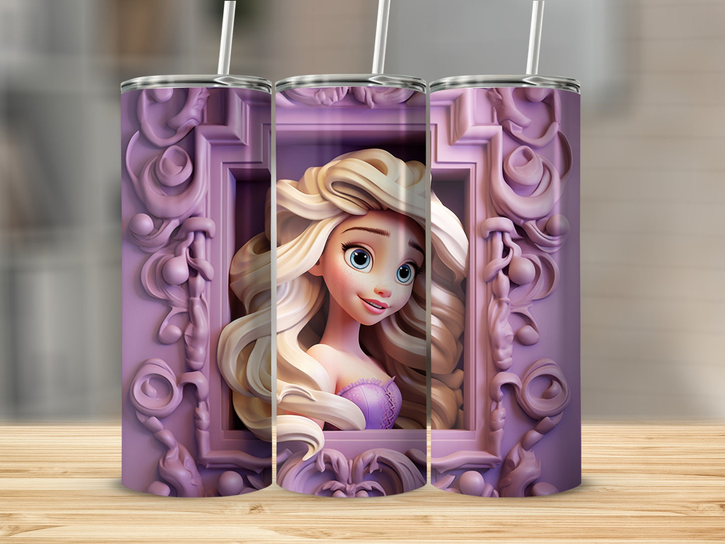 Princess in Framed Lavender Background Tumbler