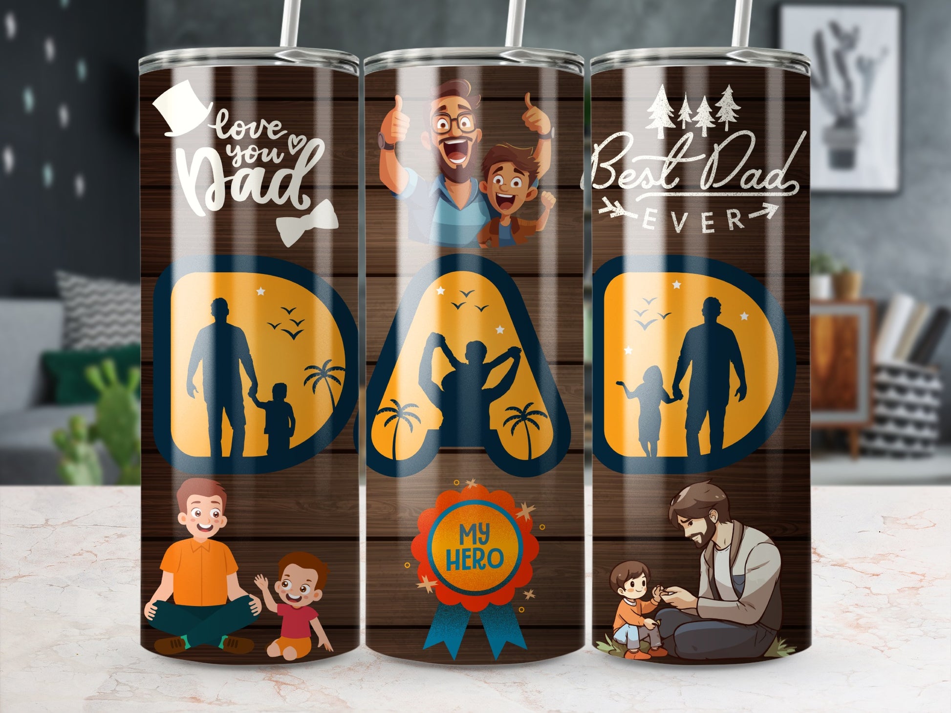 Best Dad Ever Love You Dad Custom Tumbler