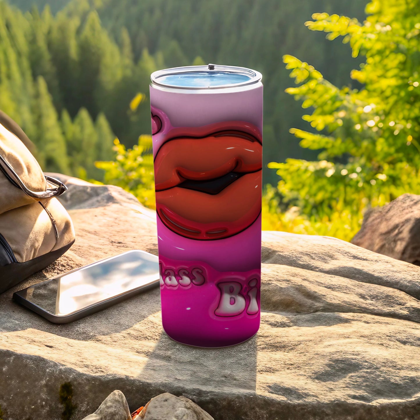 Sassy Red Lips Design Boss Bitch Travel Container product type