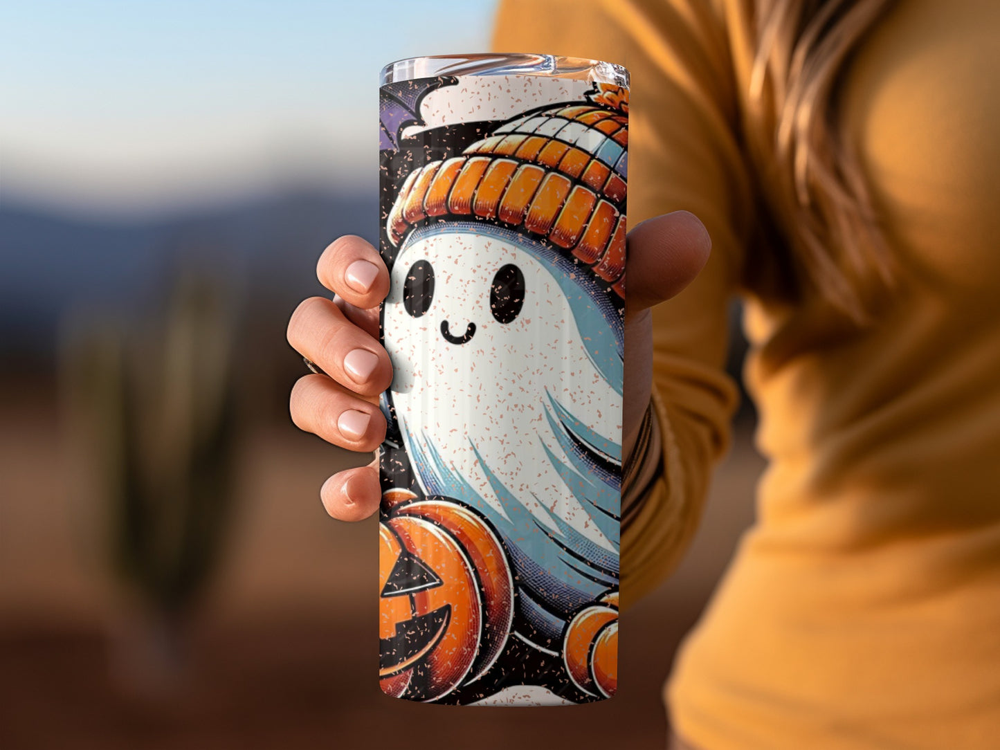 Cute Ghost Halloween Themed Insulated Tumbler Cup