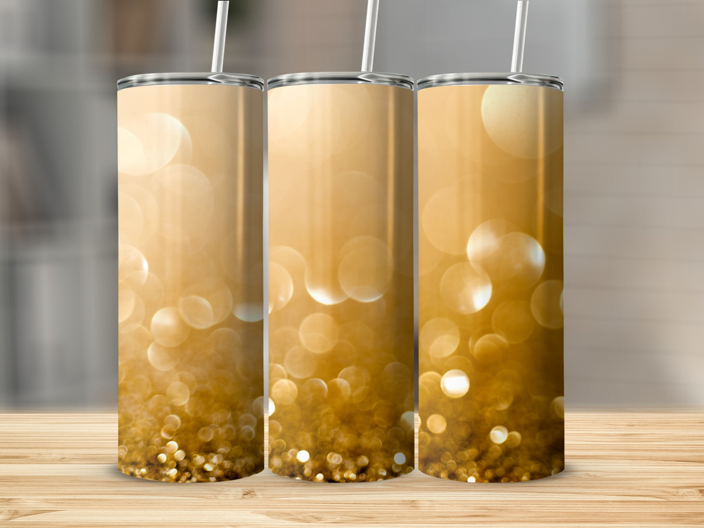 Golden Bokeh Pattern Design Insulated Tumbler
