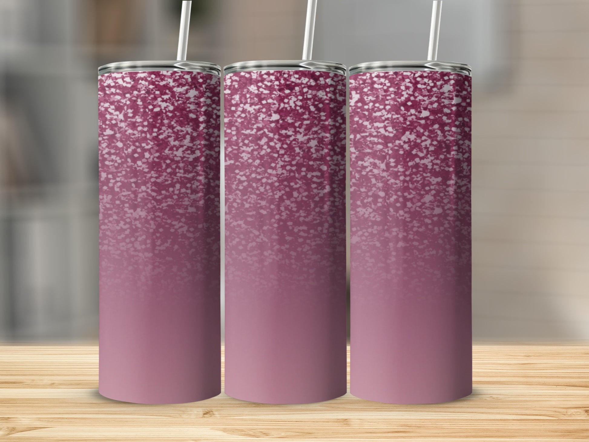 Glittery Gradient Design Custom Tumbler for Beverages