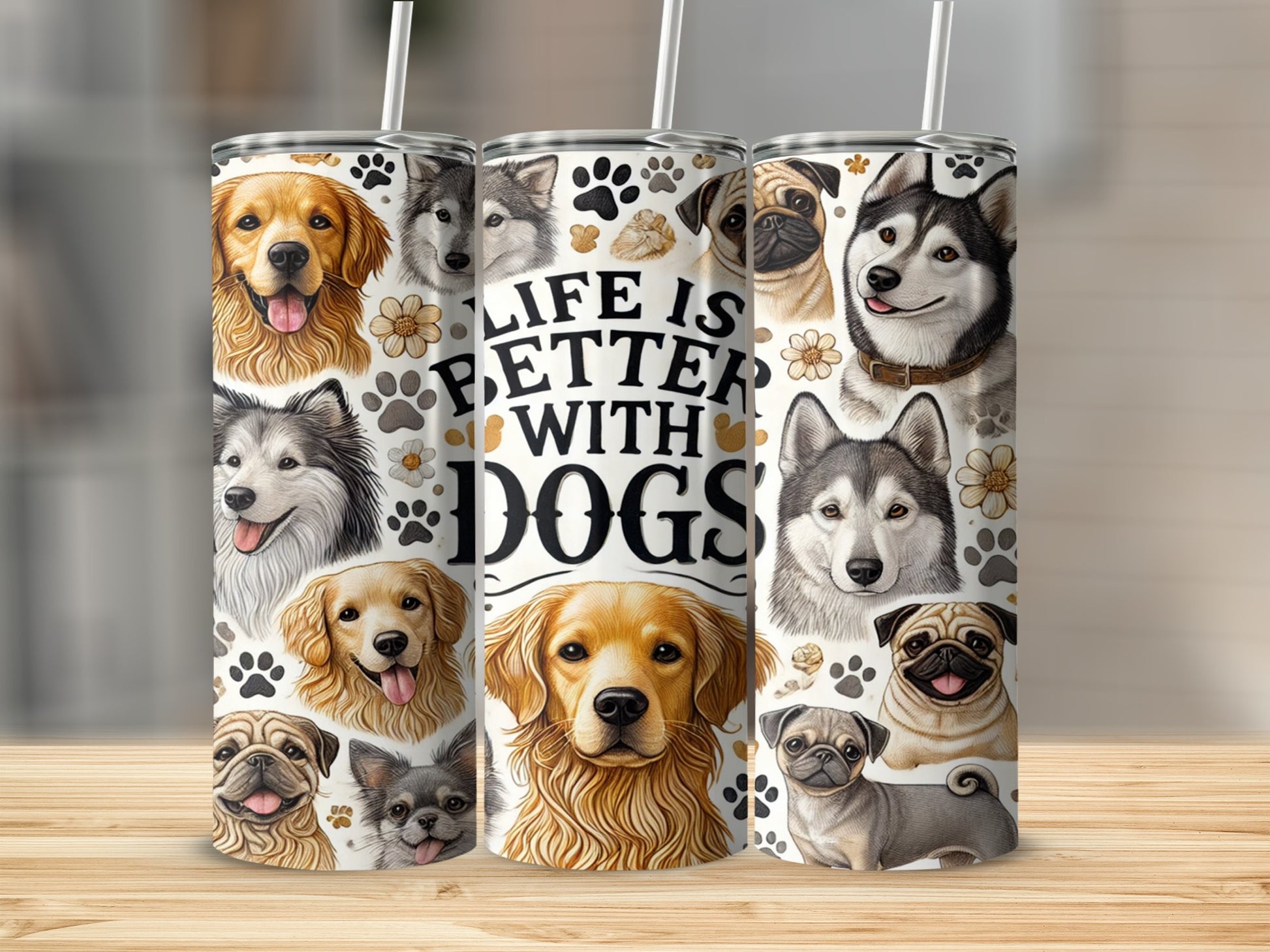 Life is Better with Dogs Dog Lover Tumbler Product