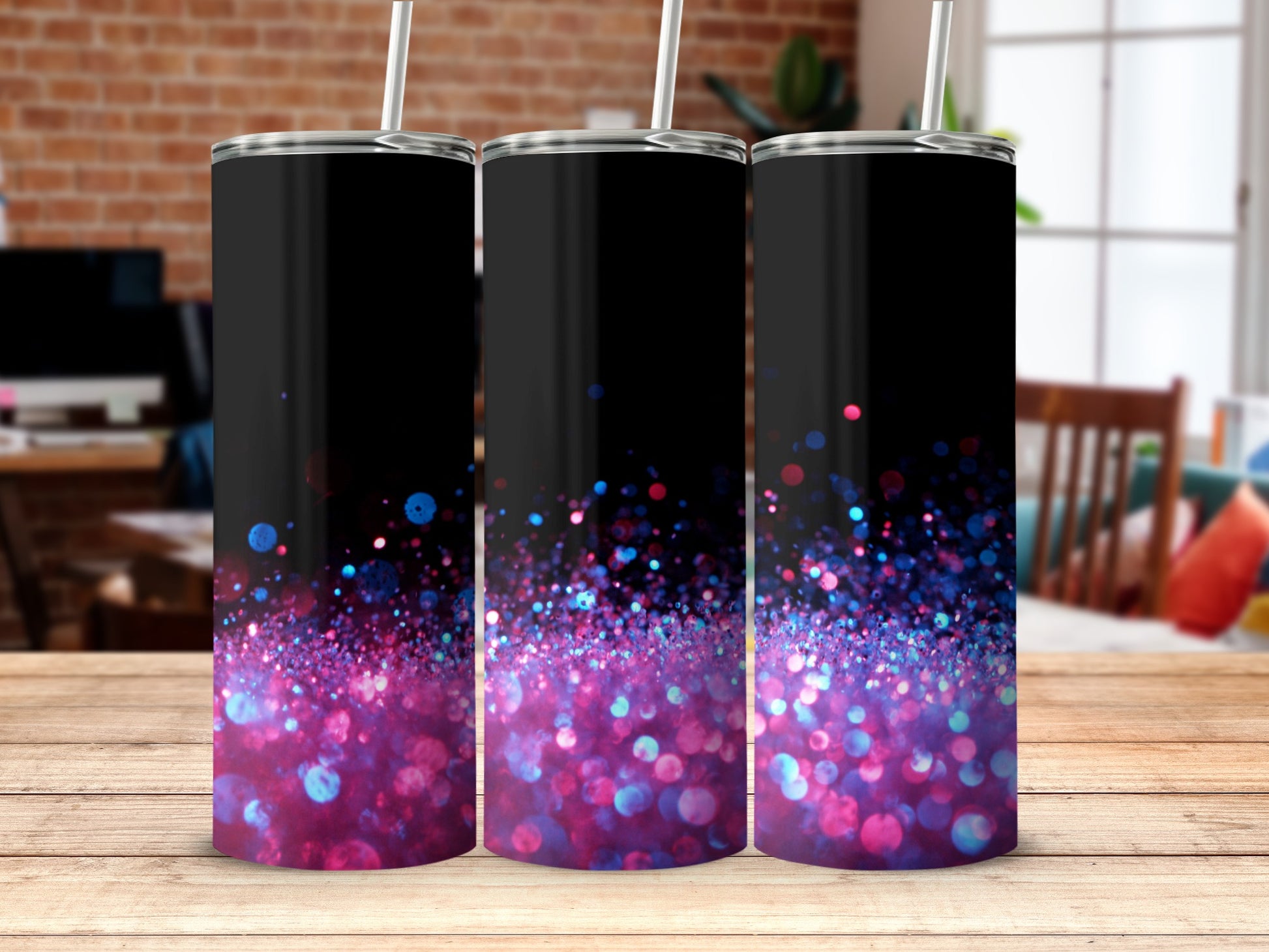 Sparkling Multicolor Glitter Tumbler product