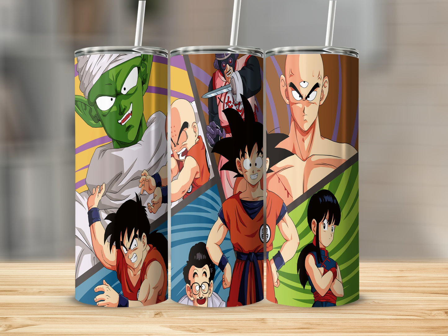 Colorful Anime Character Art on Stainless Steel Tumbler