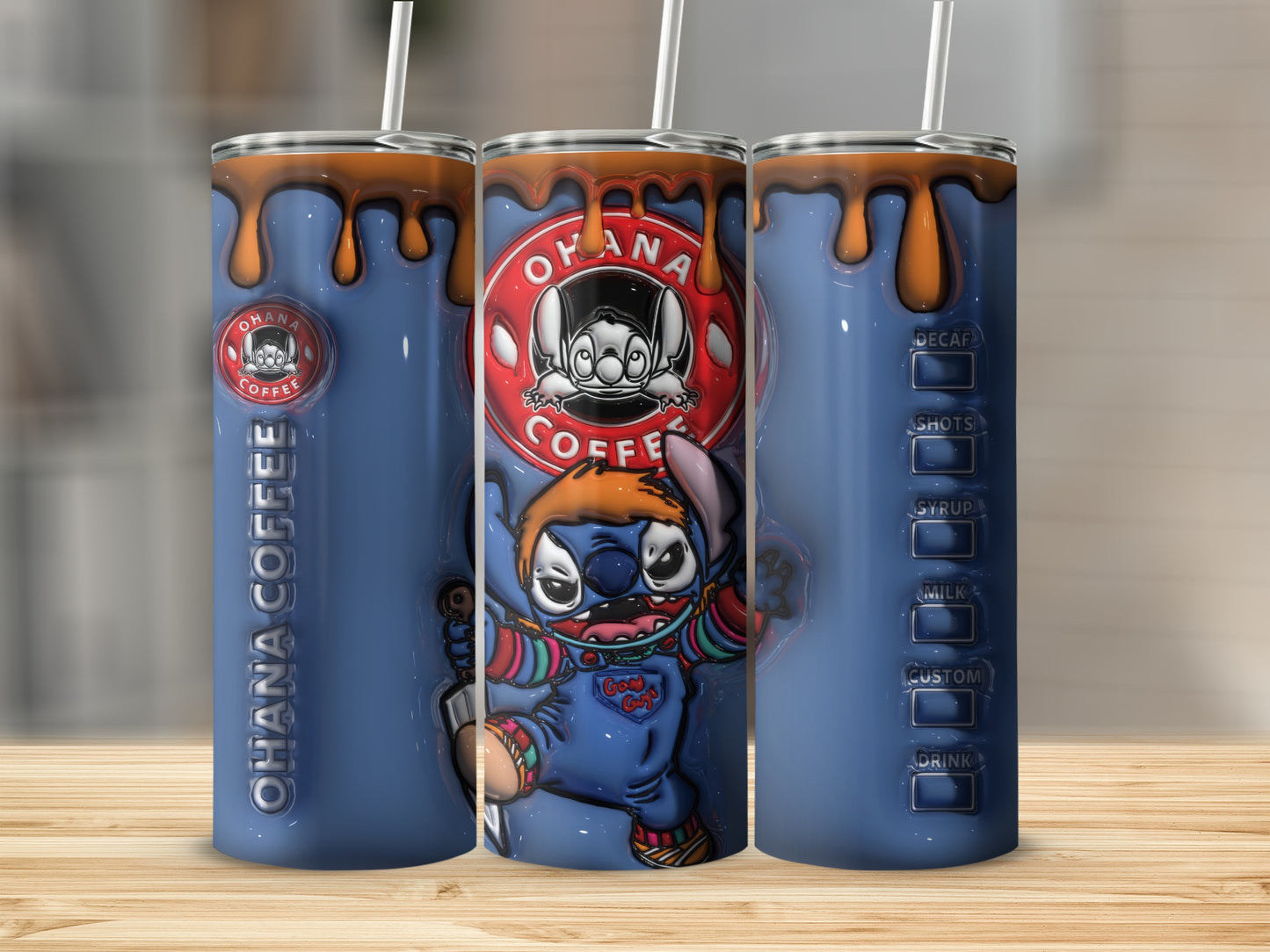 Vibrant Character Design Ohana Coffee Beverage Holder