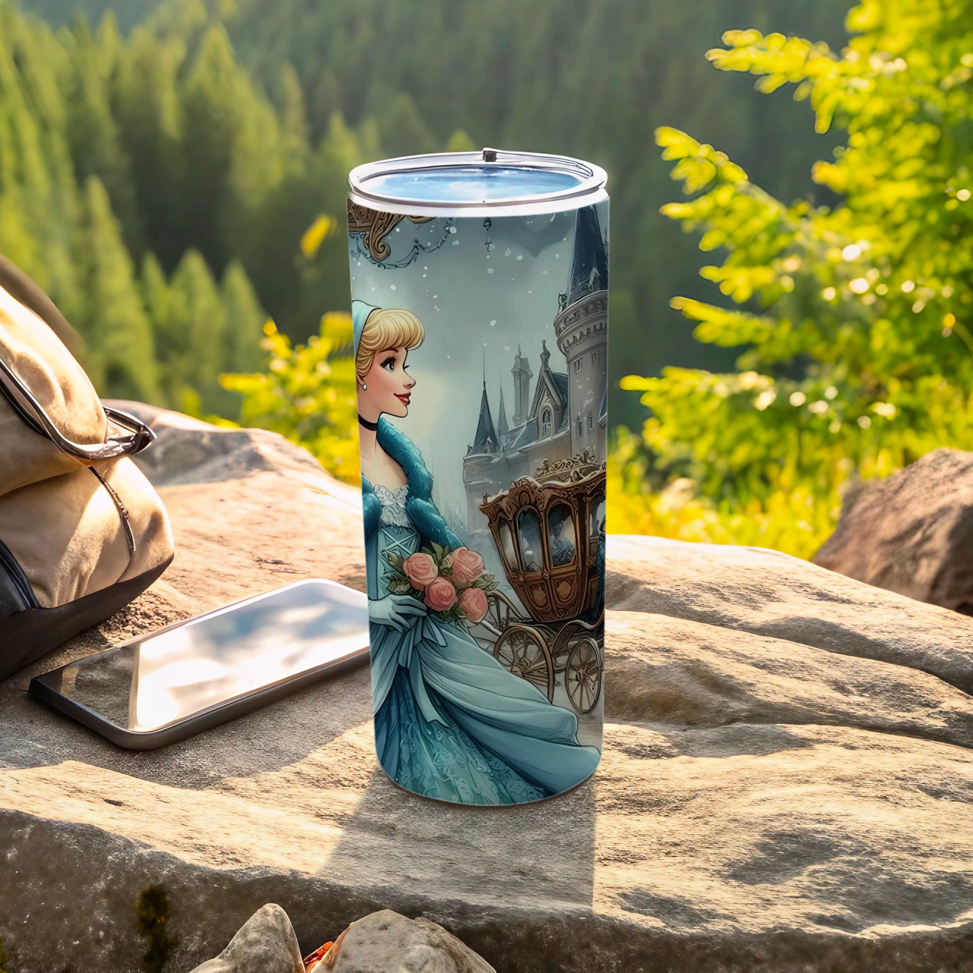 Elegant Fairytale-Inspired Travel Tumbler For Outdoor Wanderers