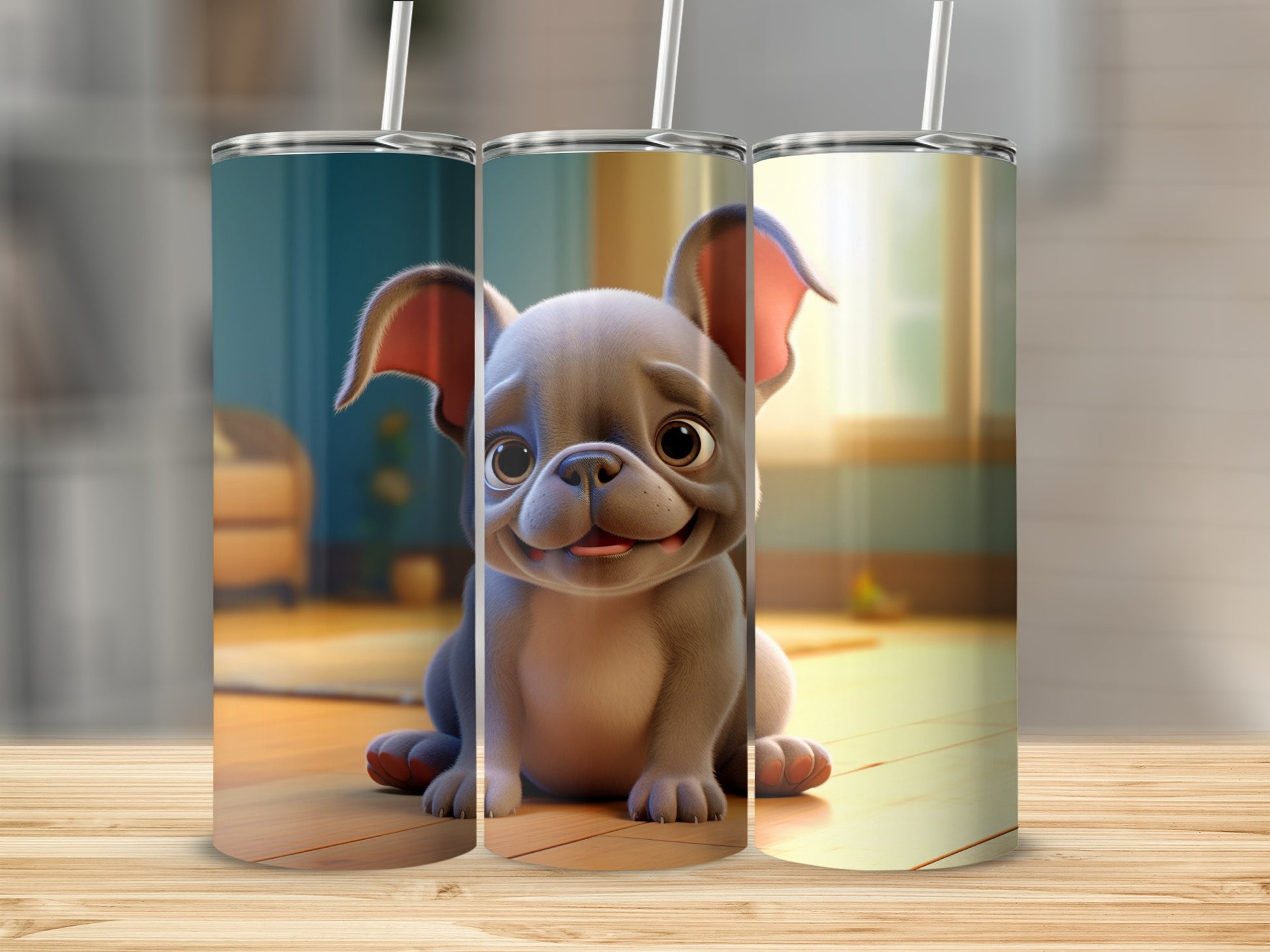 Adorable Smiling French Bulldog Design Tumbler