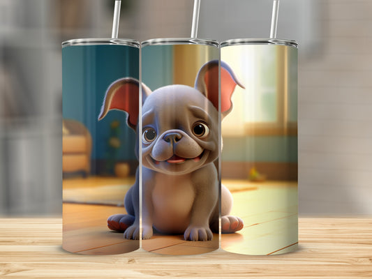Adorable Smiling French Bulldog Design Tumbler