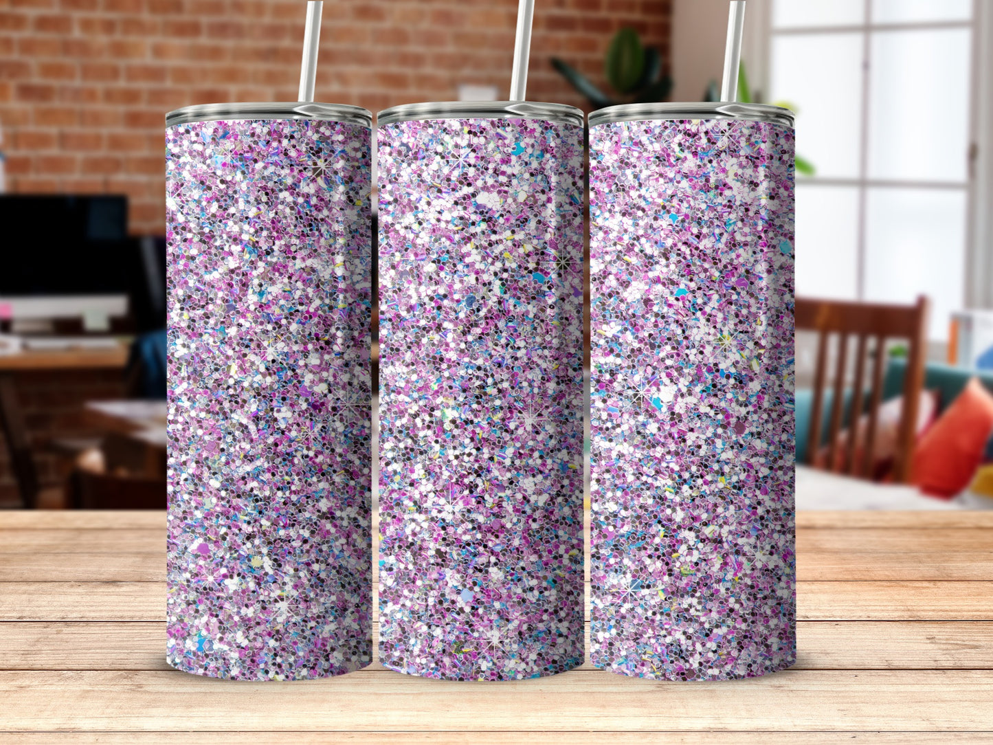 Sparkling Glitter Design Travel Tumbler Collection