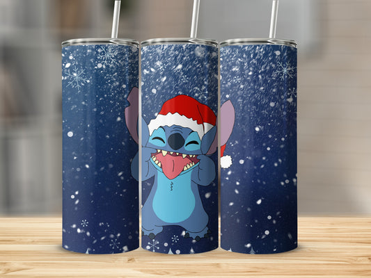 Festive Stitch Santa Christmas Theme Tumbler Design