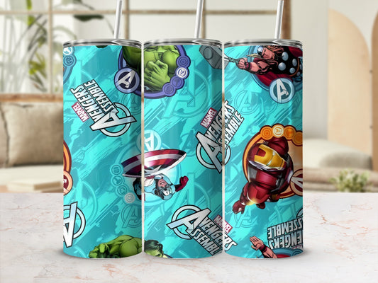 Marvel Avengers Assemble Tumbler Cup with Straw Design