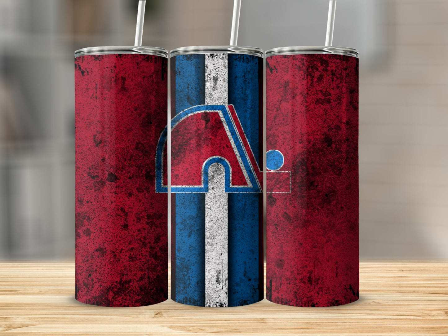 Vintage Red and Blue Sports Logo Tumbler