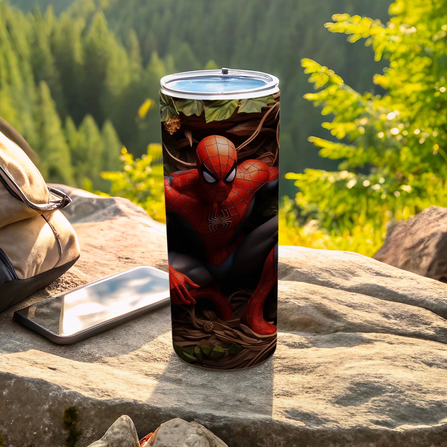 Spider-Man Themed Travel Tumbler for Outdoor Adventures