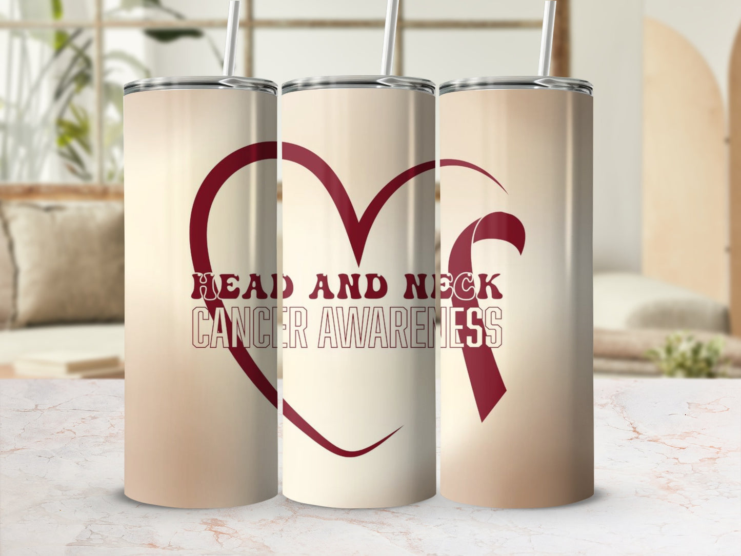 Head and Neck Cancer Awareness Tumbler Product