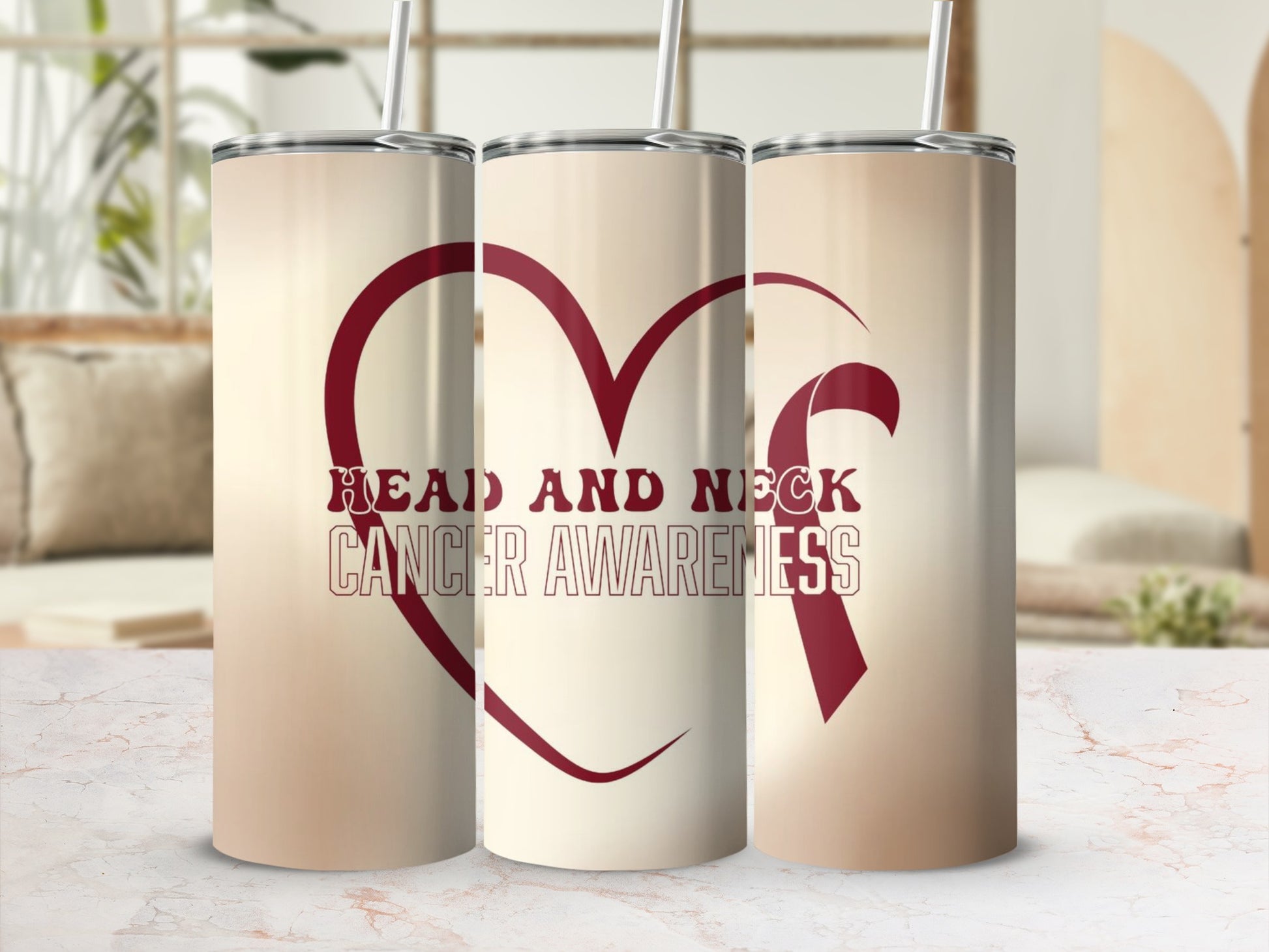 Head and Neck Cancer Awareness Tumbler Product
