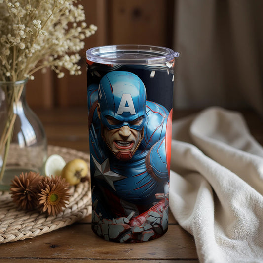 Captain America Shattering Glass Image Marvel Tumbler
