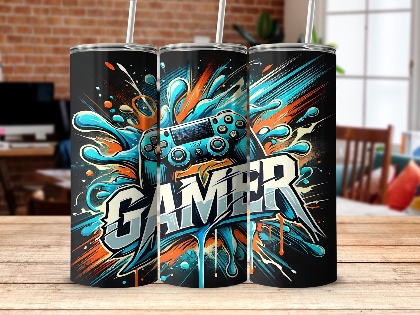 Vibrant Gamer Themed Drinkware for Enthusiasts