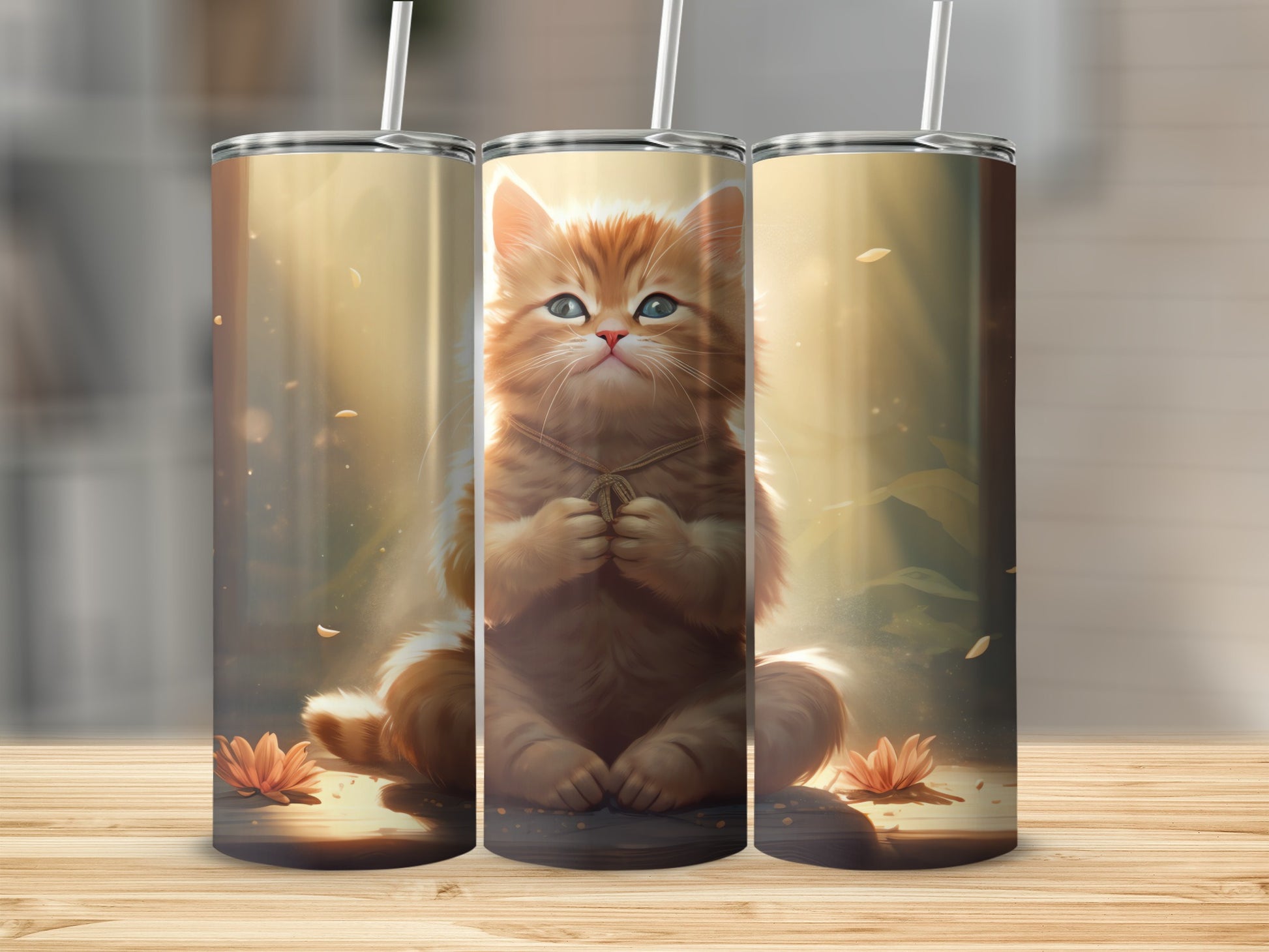 Adorable Zen Kitten Meditation Serene Golden Light Tumbler
Kitten
Cat
Ginger cat
Orange cat
Zen cat
Meditating cat
Cute kitten
Spiritual cat
Lotus cat
Peaceful pet
Serene animal
Animal art
Pet lover
Unique tumbler
Drinkware
Gift idea
Custom tumbler
Artful design
Golden glow
Tranquil scene