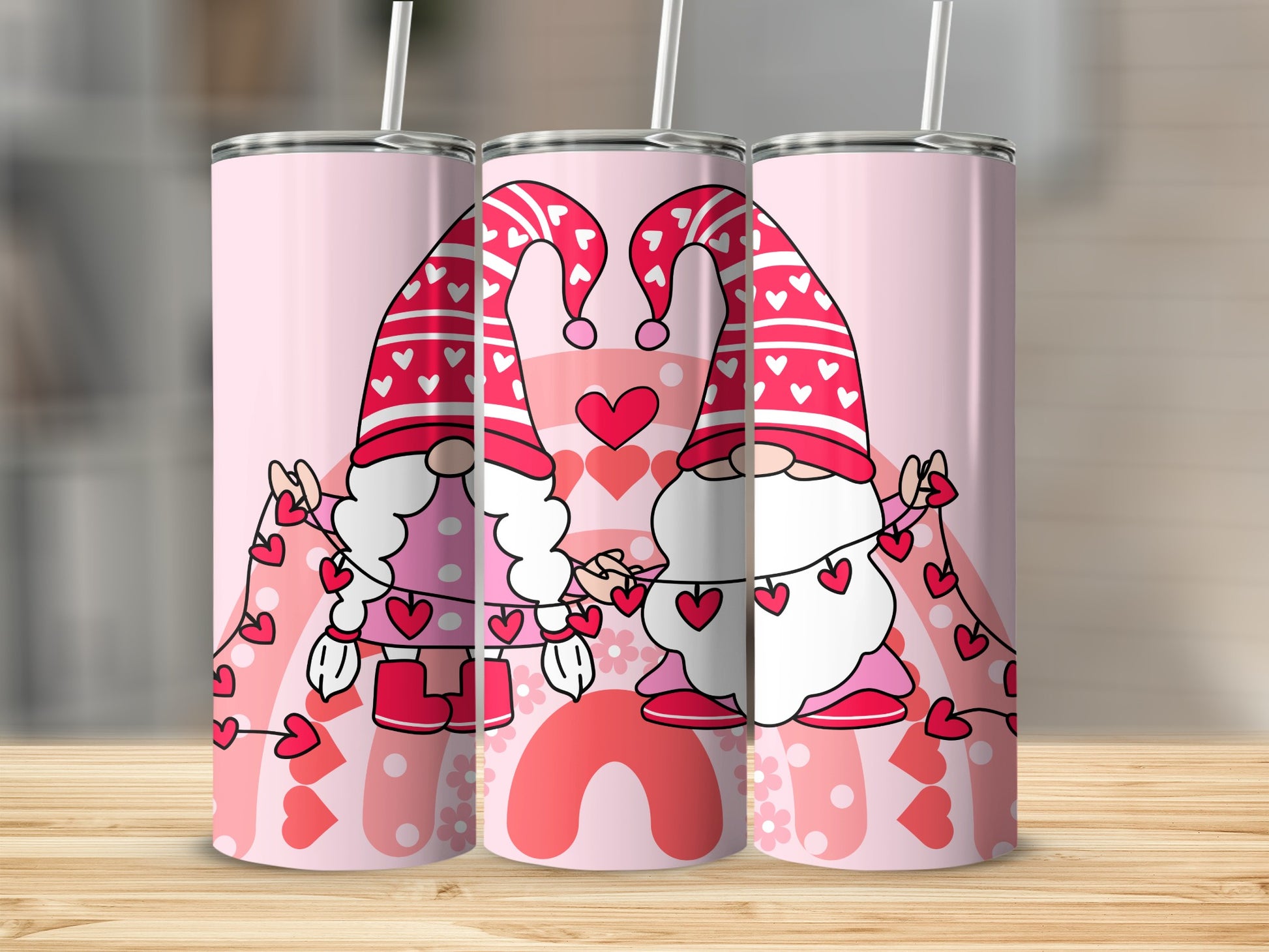 Adorable Gnome Valentine's Day Tumbler for Gifting