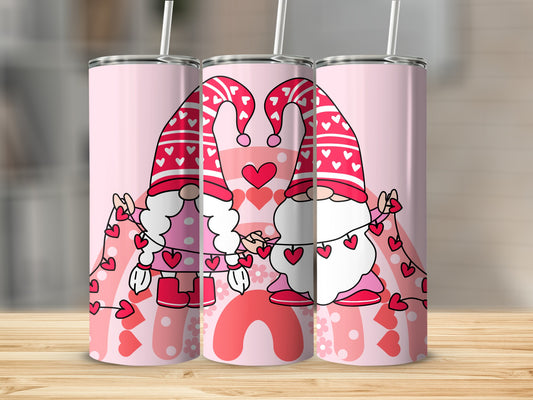 Adorable Gnome Valentine's Day Tumbler for Gifting