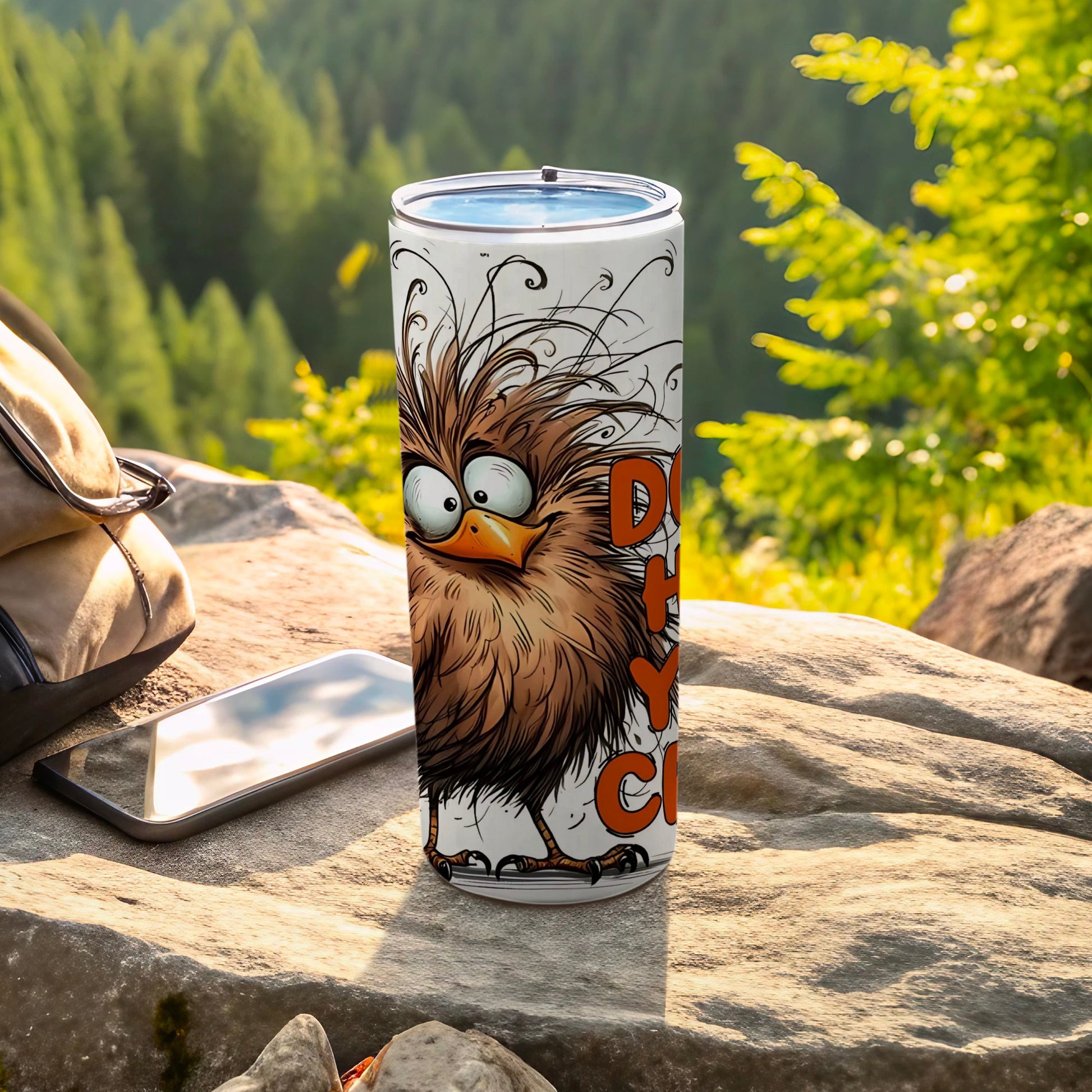 Funny Bird Cartoon Design Tumbler for Outdoor Adventures