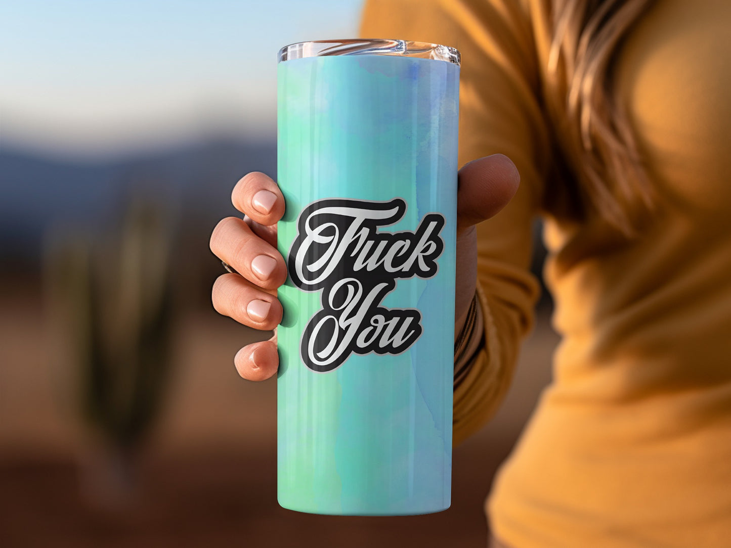 Iridescent 'Fuck You' Travel Tumbler Cup