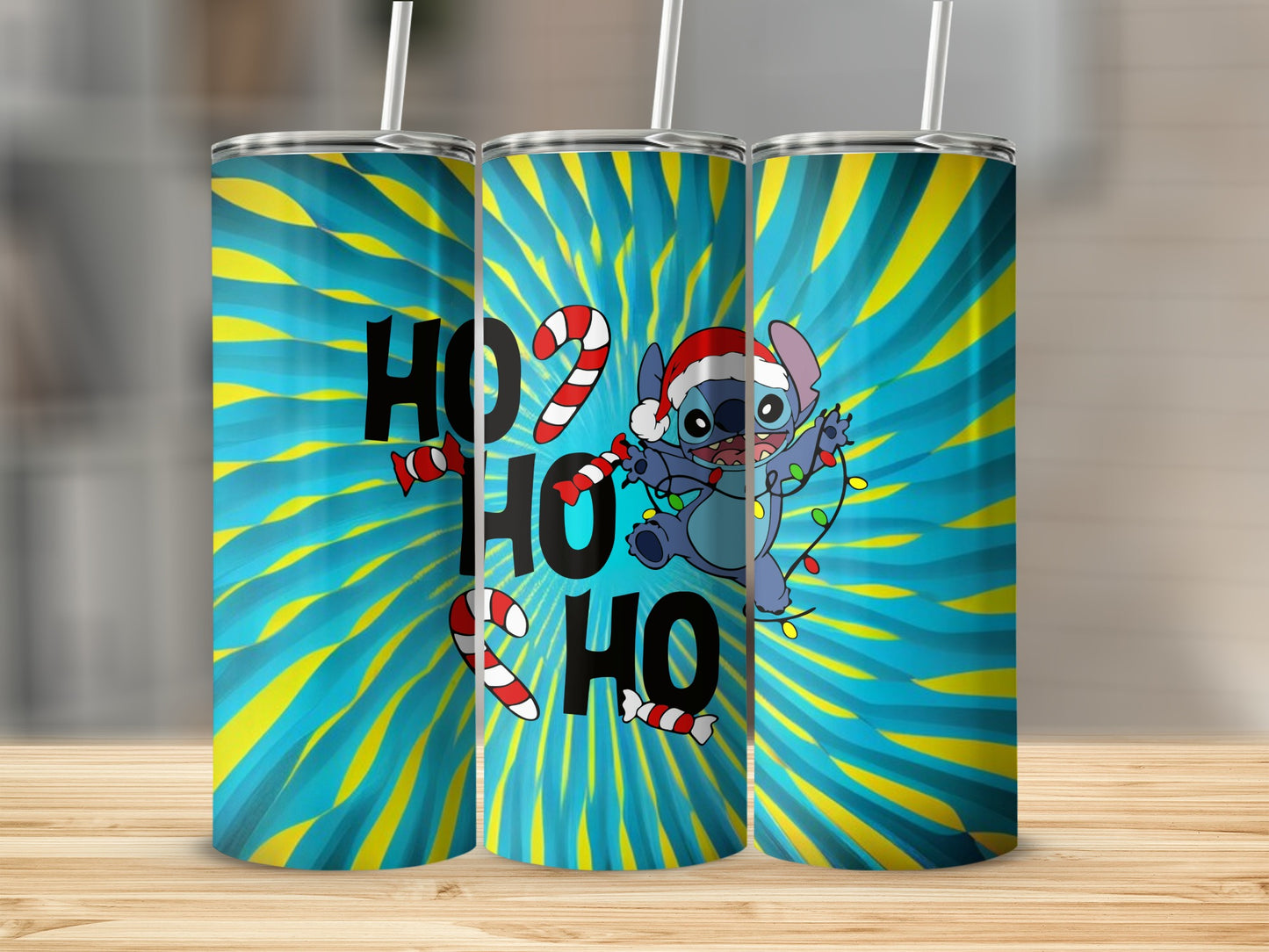 Festive Ho Ho Ho Design with Cartoon Character Tumbler
