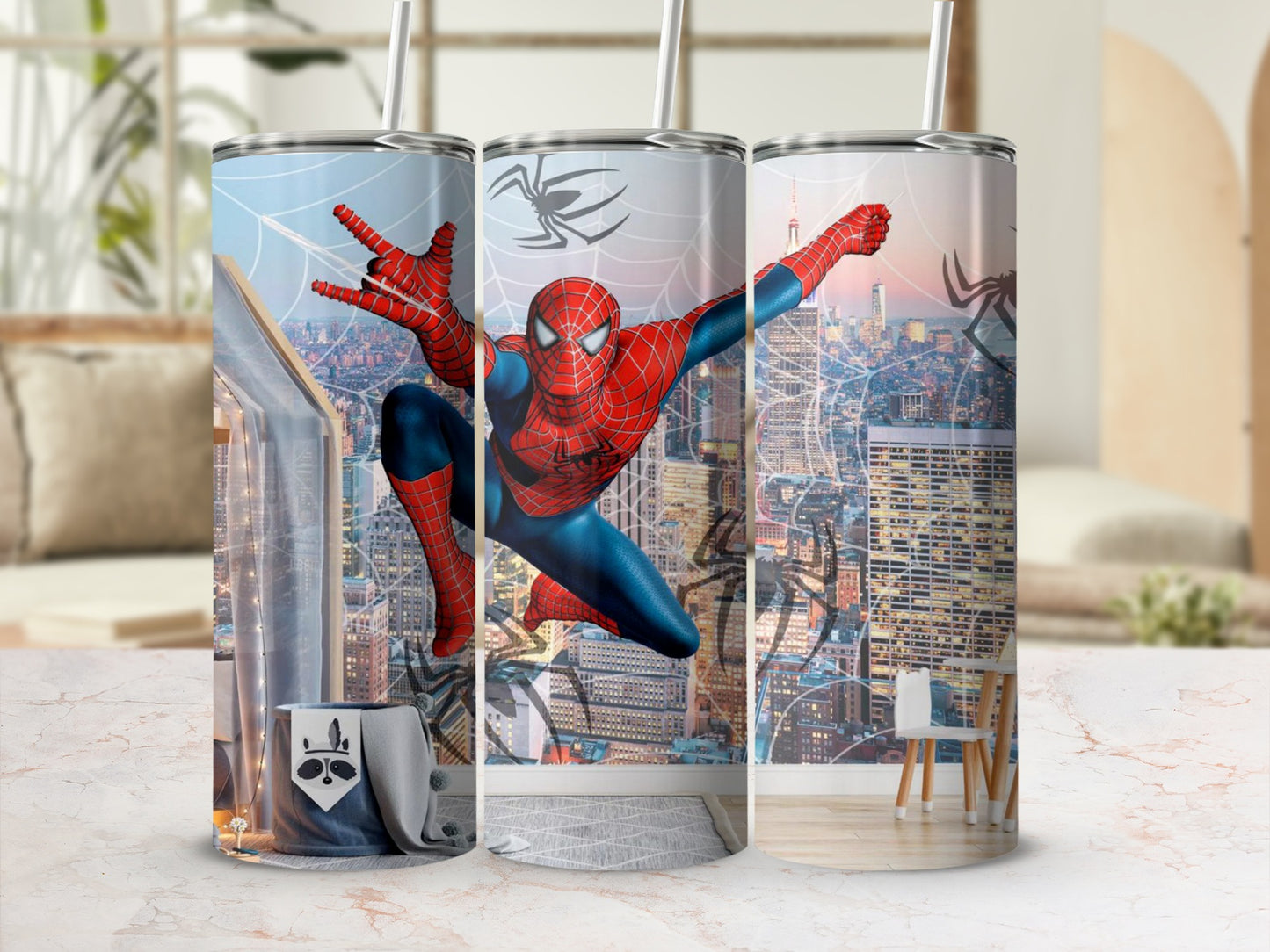 Spider-Man Cityscape Action Scene Tumbler