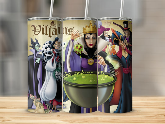 Villains Characters Design Tumbler with Straws Product