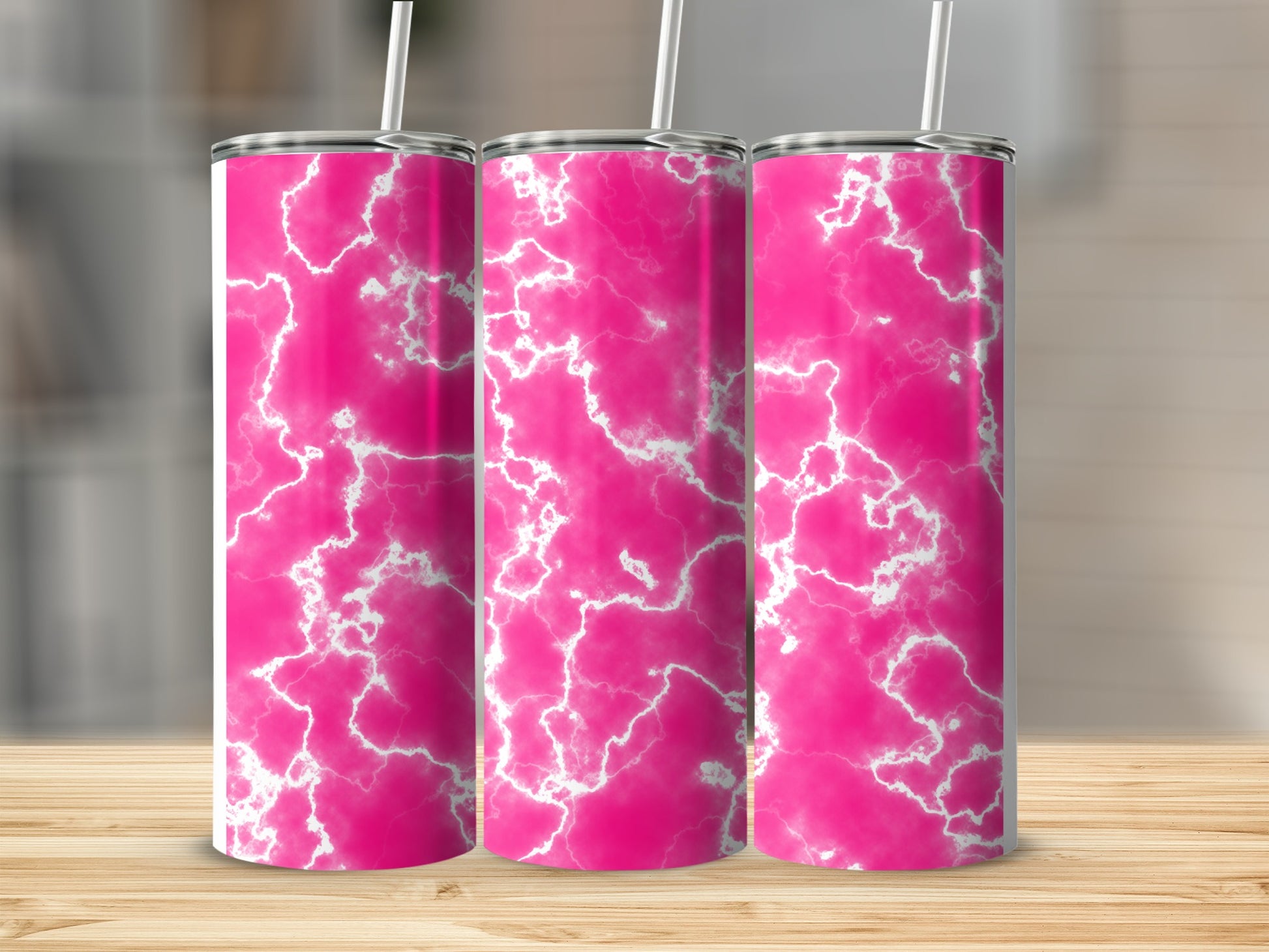 Hot Pink White Lightning Pattern Tumbler product type