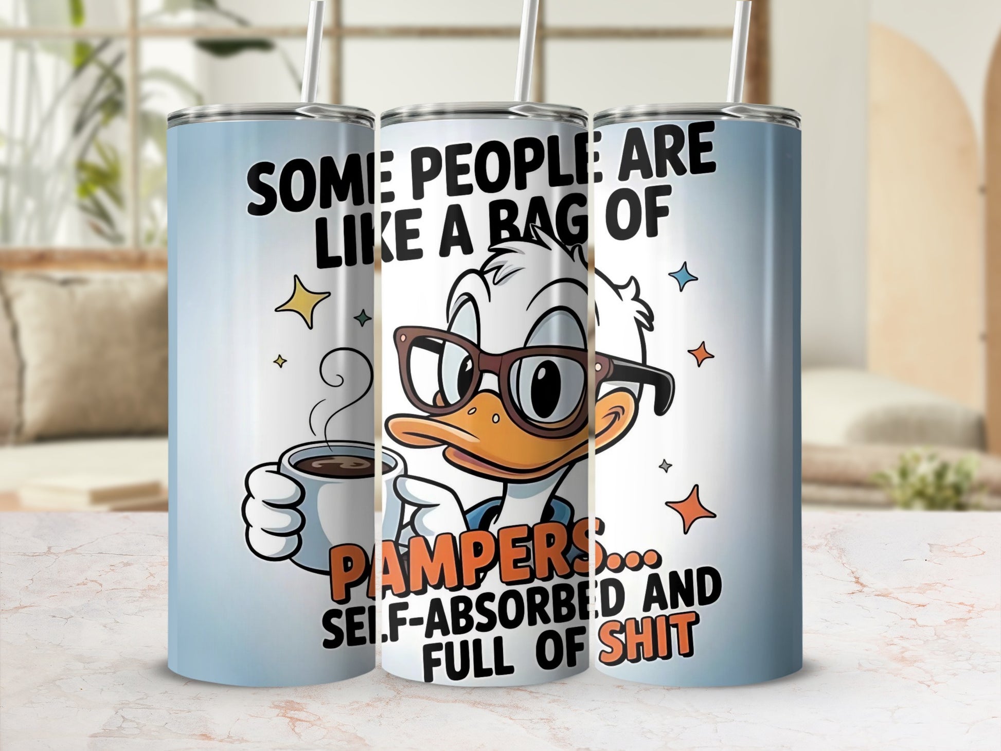 Funny Duck Coffee Mug Insulting Quote Stainless Steel Tumbler