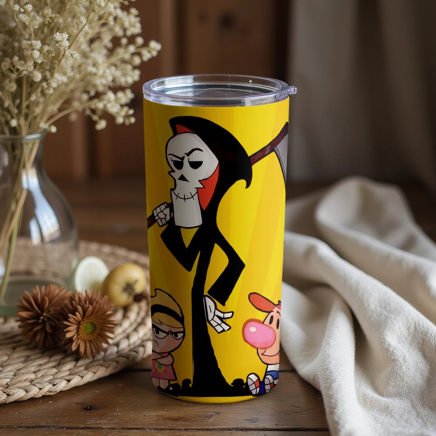 Grim Reaper and Friends Graphic Tumbler Cup