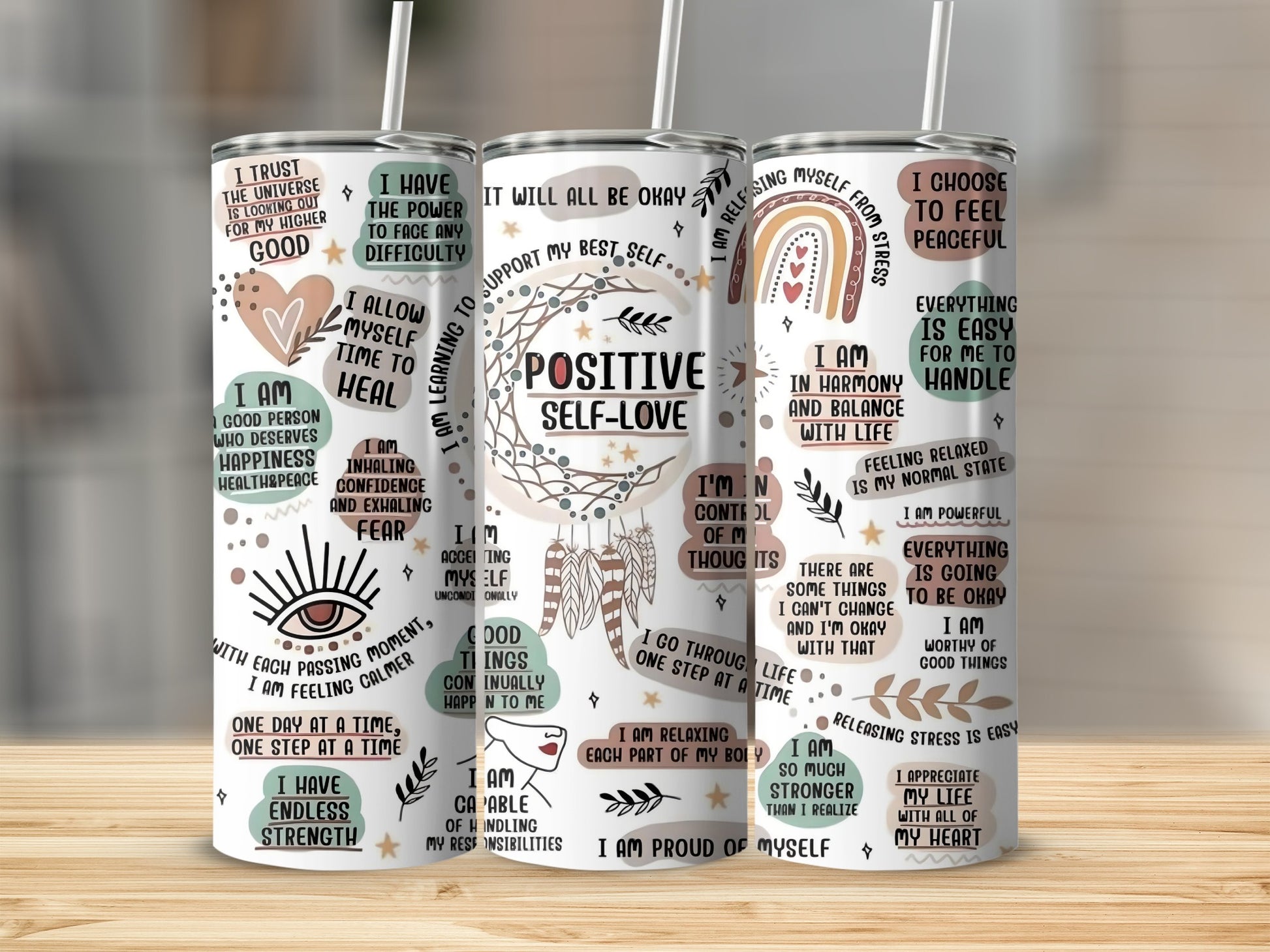Inspirational Positive Self-Love Quotes on Tumbler Product