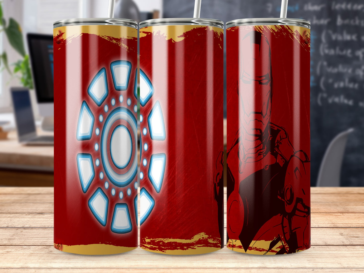Iron Man Arc Reactor Superhero Art Design Print Tumblers
