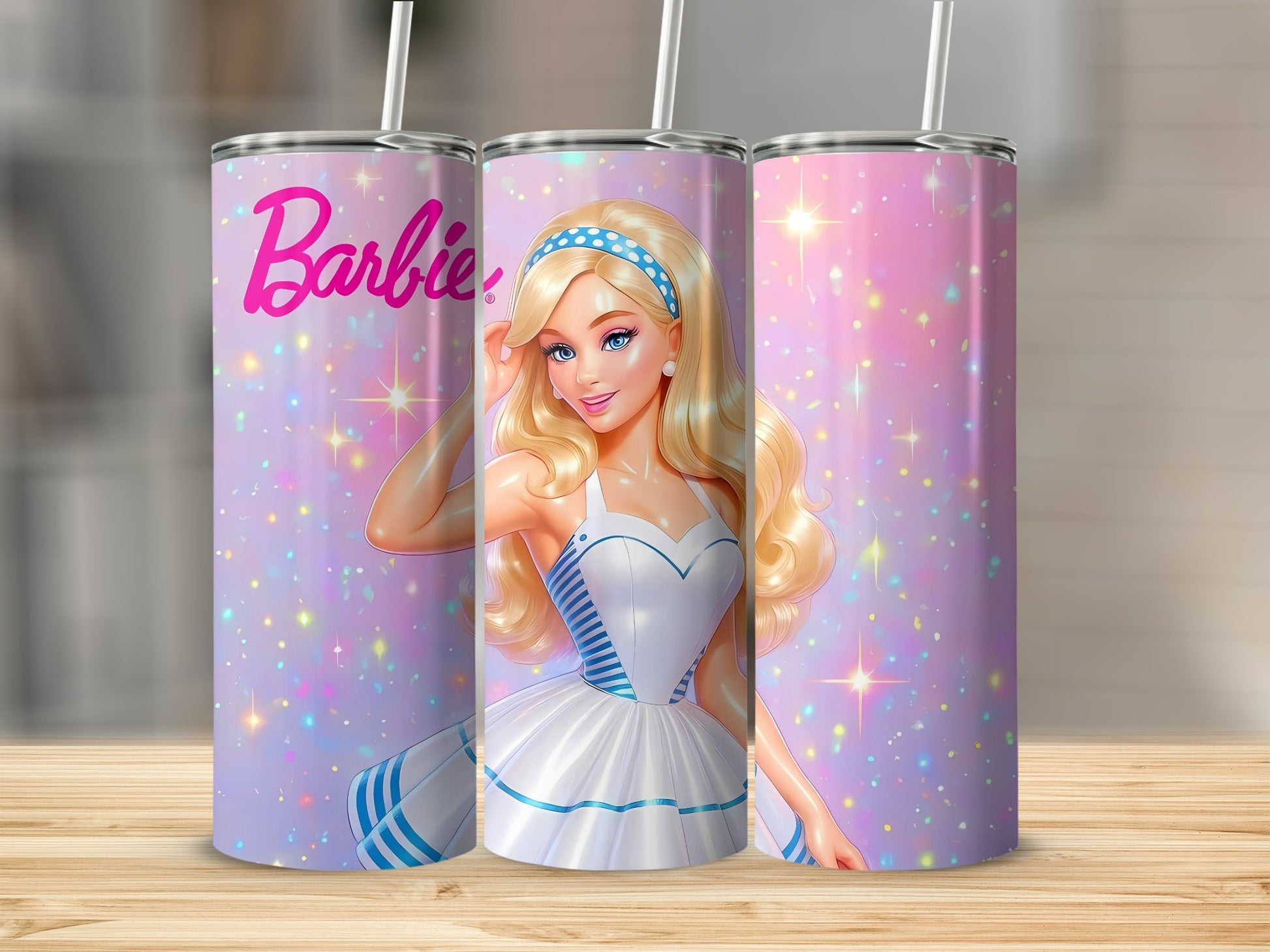 Barbie Pink Sparkle Character Themed Tumbler
