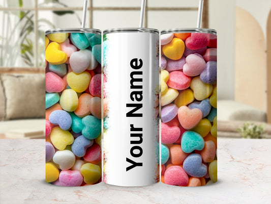 Customizable Heart Pattern Tumbler Personalized Gift