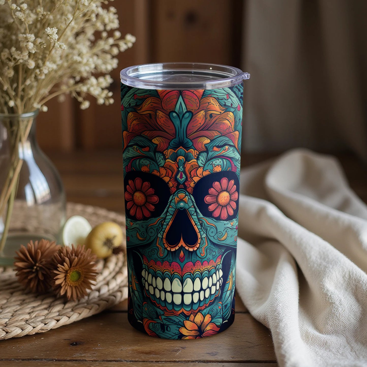 Colorful Skull Design Insulated Drinkware Cup