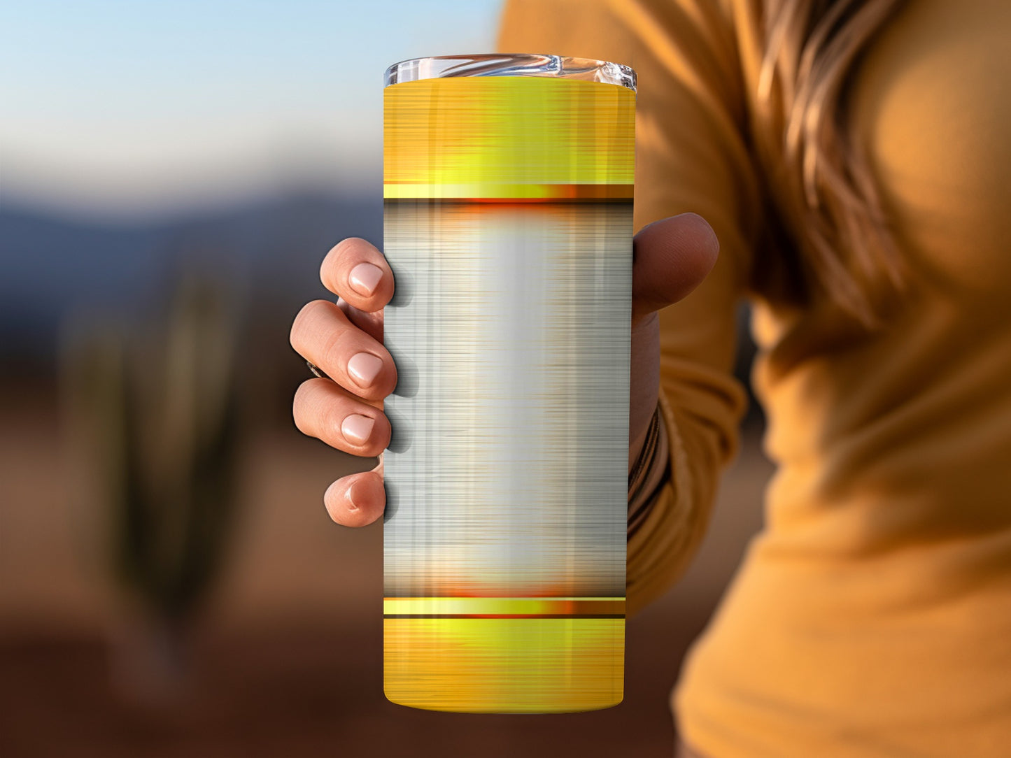 Gold Panels Over Silver Plate Style Digital Tumblers