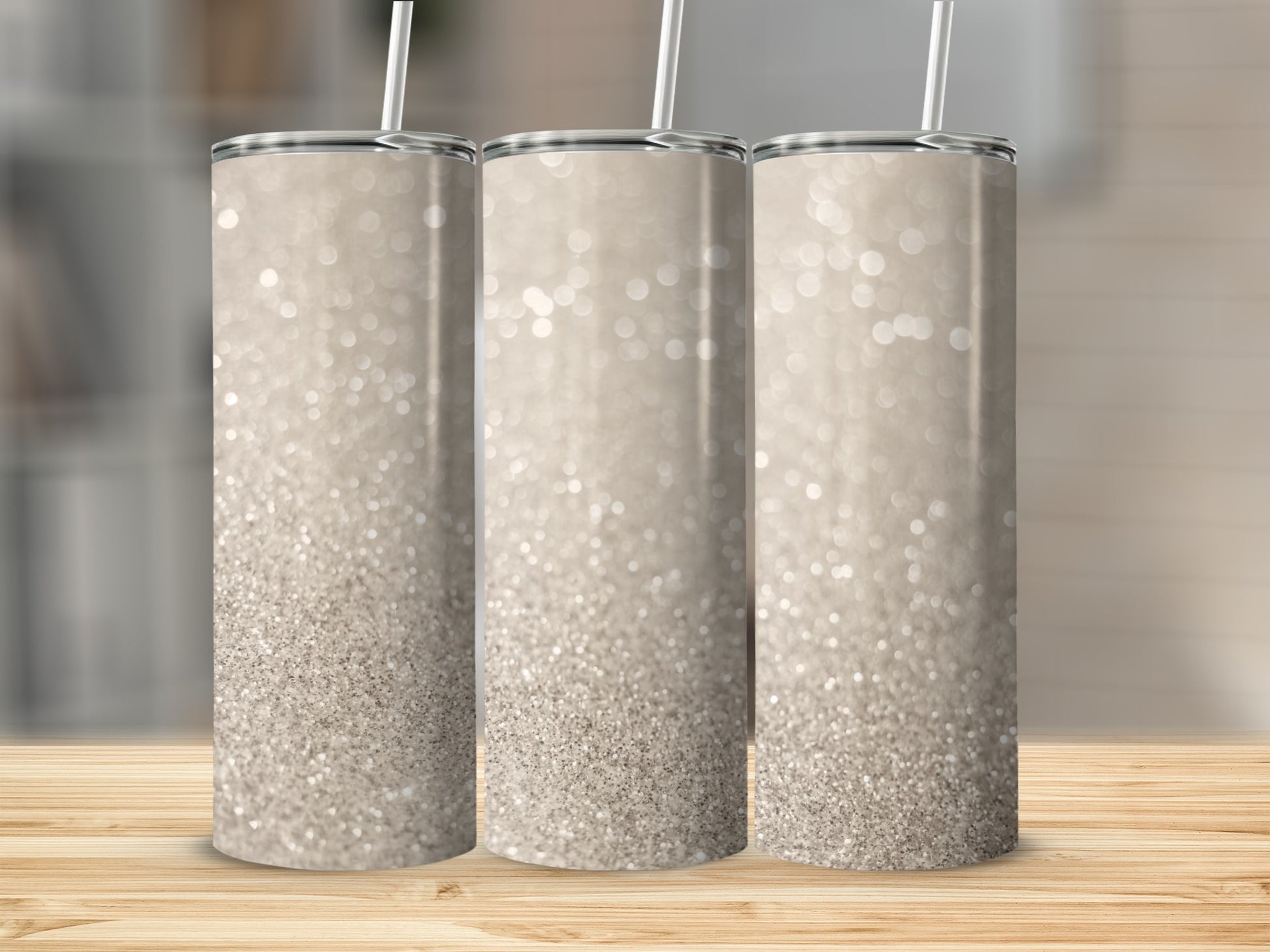 Glittering Sparkle Design Insulated Tumbler Cup