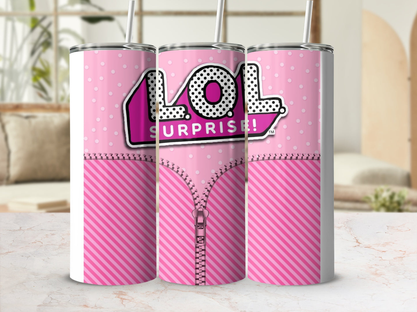 Pink Polka Dot LOL Surprise Zipper Tumbler product type