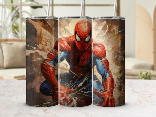 Spider-Man superhero tumbler with dynamic action design