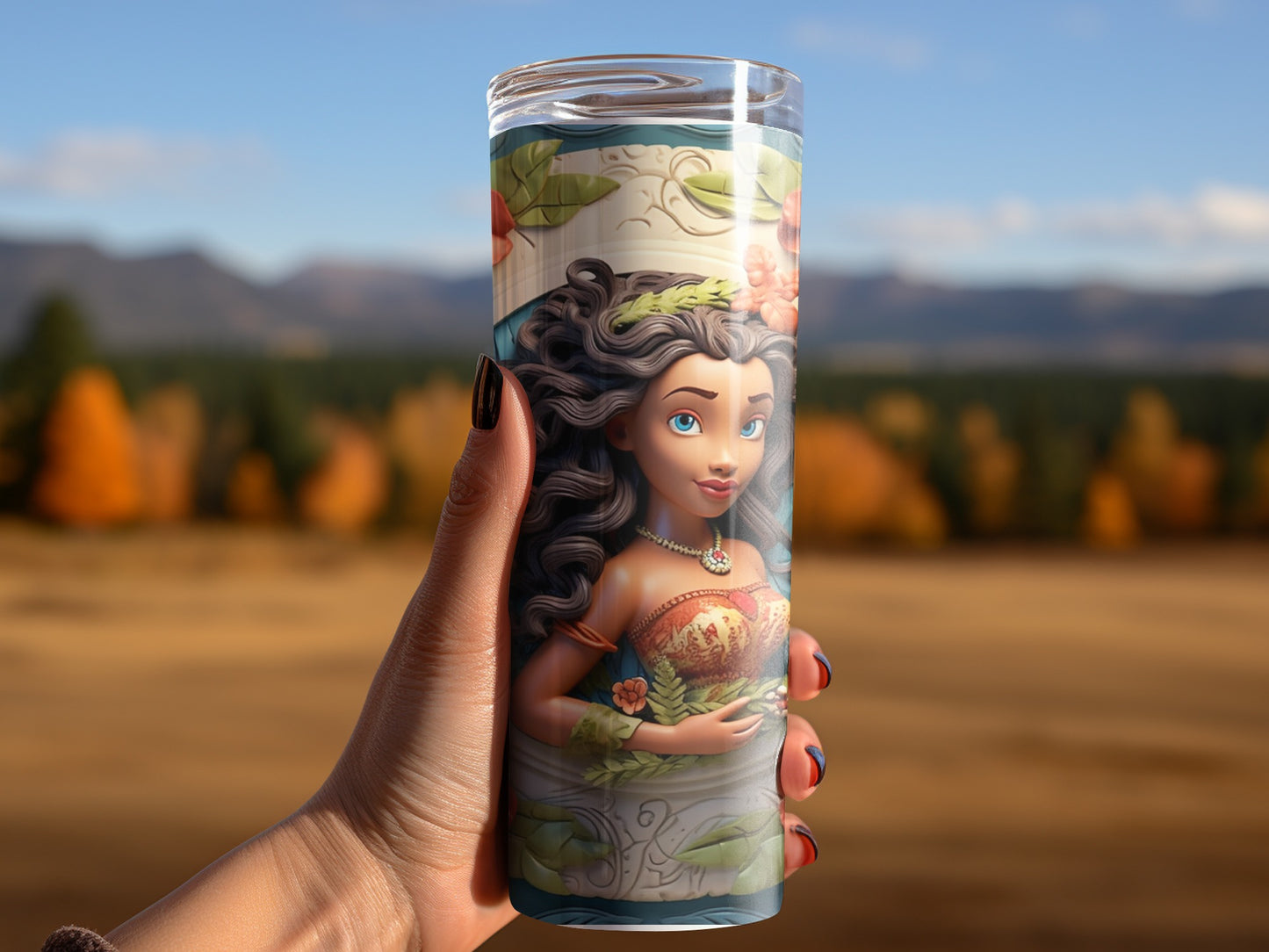 Enchanting Decorative Tumblers with Beautiful Princess Artwork