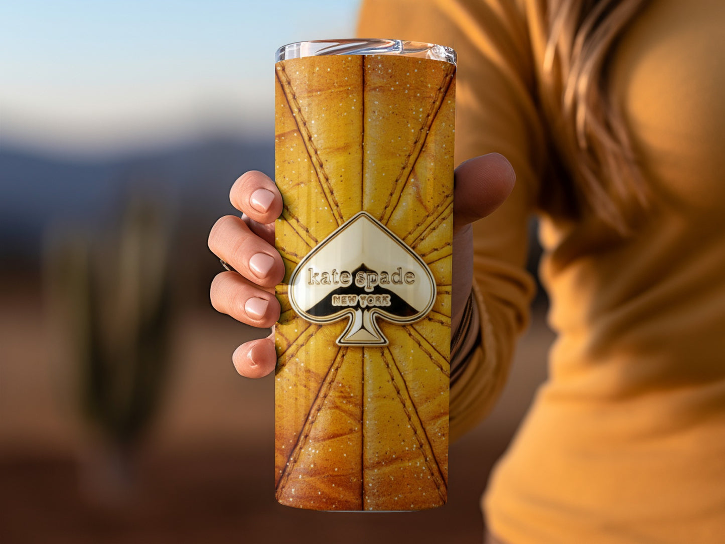 Kate Spade Inspired Gold Texture and Sparkles Design Tumblers