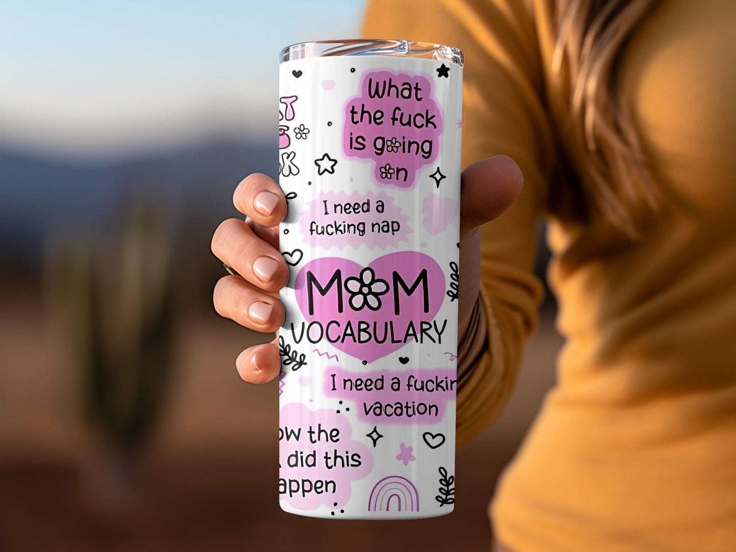 Funny Mom Vocabulary Insulated Tumbler Travel Mug Cup
